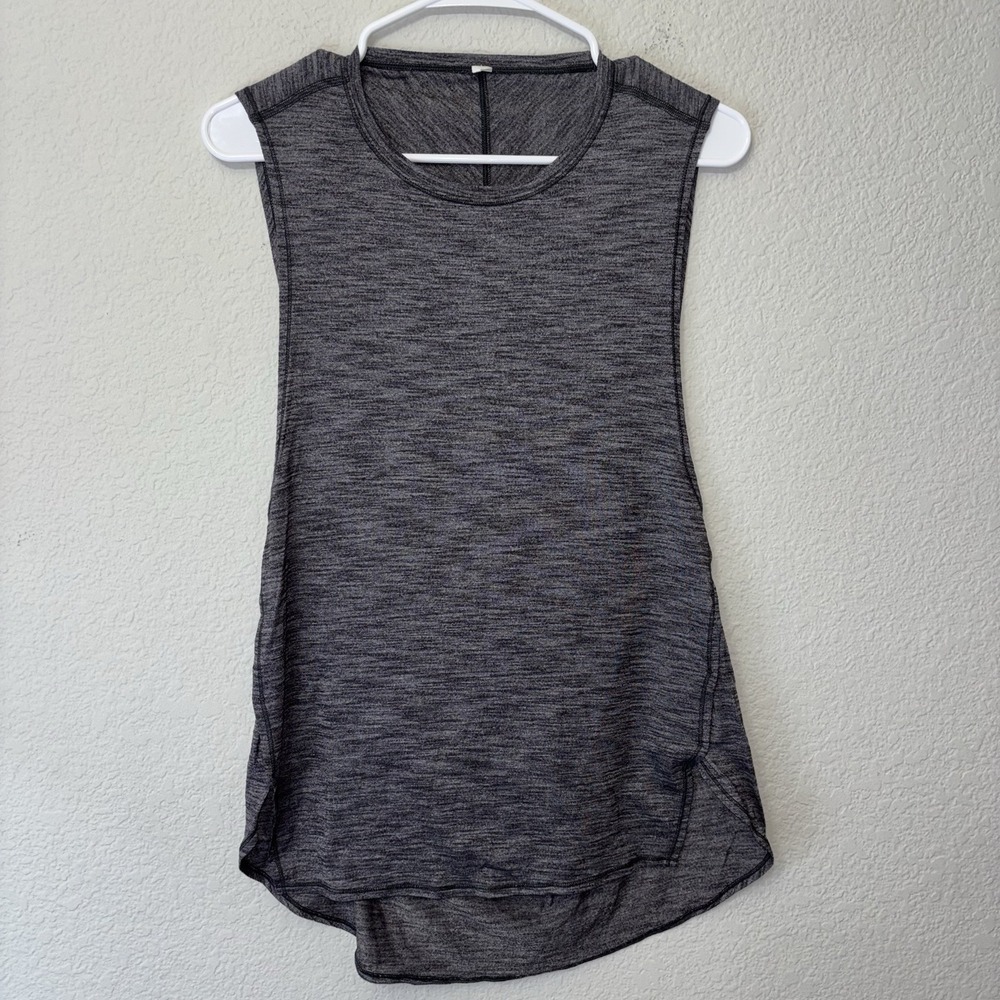 Lululemon Var-City Muscle Tank Heathered Black Size 6 Women's Athletic